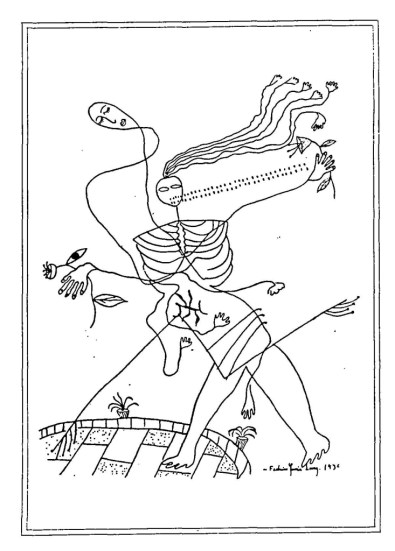 ড্রয়িং - ফেদেরিকো গার্সিয়া লোরকা ; প্রাপ্তিসূত্র - http://www.printmag.com/illustration/the-visual-art-and-design-of-famous-writers/