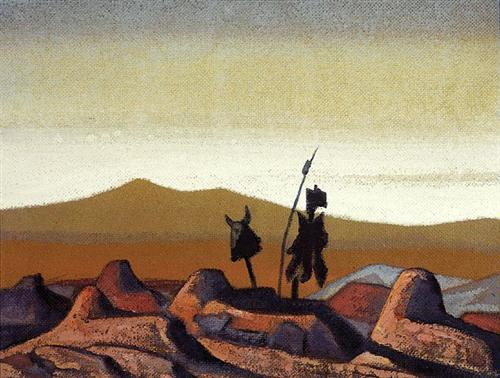 'মরুর কবর' - নিকোলাস রোয়েরিক, ১৯৩০ ; প্রাপ্তিসূত্র - http://www.wikiart.org/en/nicholas-roerich/tombs-in-the-desert-1930