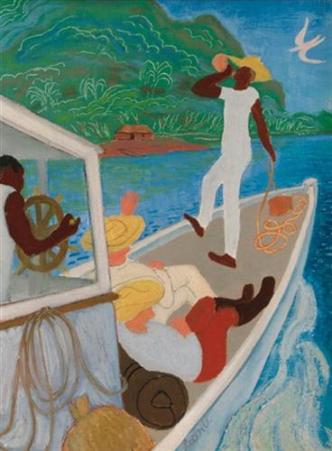 ব্যানানা লঞ্চ - লিওন আন্ডারউড ; প্রাপ্তিসূত্র - http://www.wikiart.org/en/leon-underwood/banana-launch